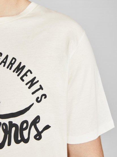 Jack & Jones JJERAFA TEE White - Тениски - мъжки тениски големи размери
