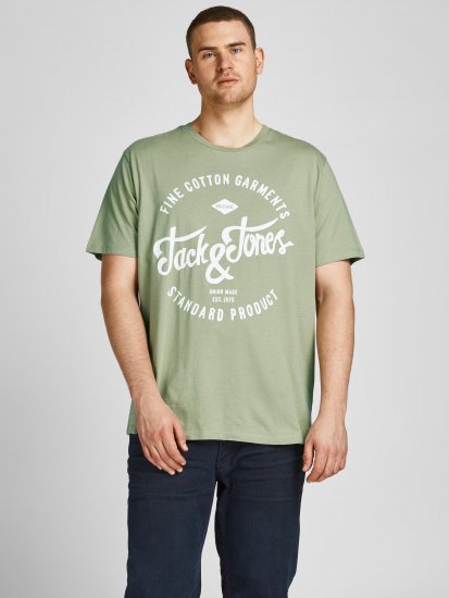 Jack & Jones JJERAFA TEE Light Green - Тениски - мъжки тениски големи размери