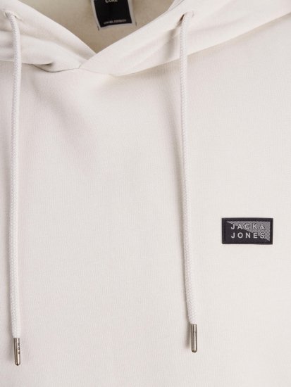 Jack & Jones JCOKING SWEAT HOOD Light Gray - Суичъри & cуичъри с качулка - мъжки суичъри големи размери