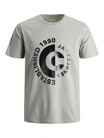 Jack & Jones JCOSPRING T-Shirt Gray - Тениски - мъжки тениски големи размери