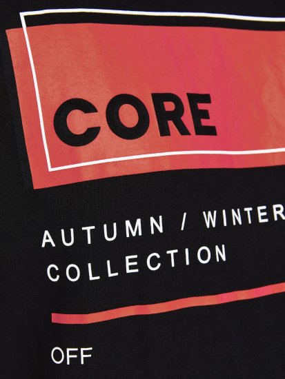 Jack & Jones JCOBOOSTER TEE Black - Тениски - мъжки тениски големи размери