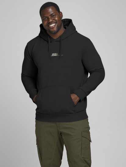 Jack & Jones JPRBLABOOSTER SWEAT Black - Суичъри & cуичъри с качулка - мъжки суичъри големи размери