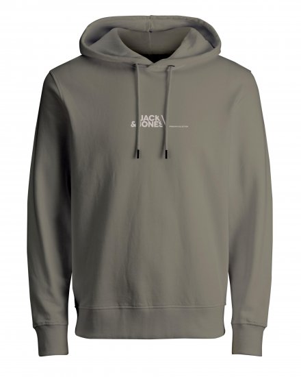 Jack & Jones JPRBLABOOSTER SWEAT Light Gray - Суичъри & cуичъри с качулка - мъжки суичъри големи размери