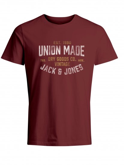 Jack & Jones JPRBLUBOOSTER TEE Red - Тениски - мъжки тениски големи размери