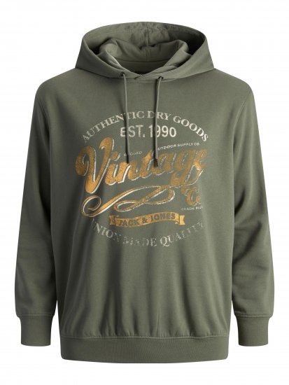 Jack & Jones JPRBLUBOOSTER SWEAT Hoodie Khaki - Суичъри & cуичъри с качулка - мъжки суичъри големи размери