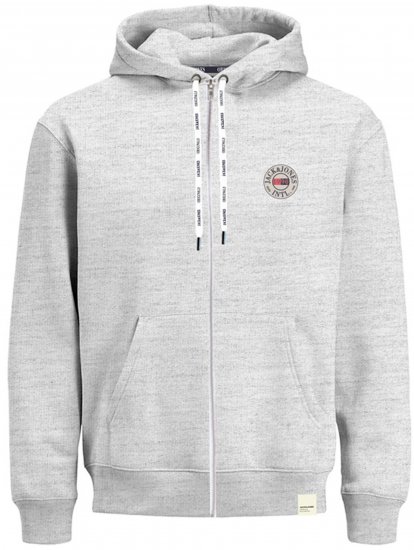 Jack & Jones JORINTERNATIONAL ZIP Hoodie Grey - Суичъри & cуичъри с качулка - мъжки суичъри големи размери