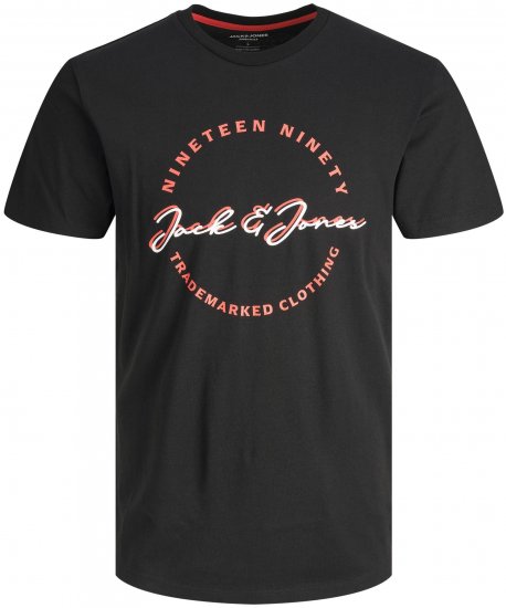 Jack & Jones JJSTAMP TEE Black - Тениски - мъжки тениски големи размери