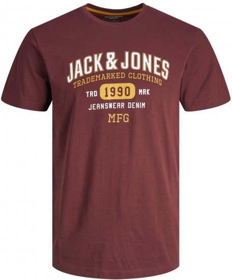 Jack & Jones JJSTAMP TEE Red - Тениски - мъжки тениски големи размери