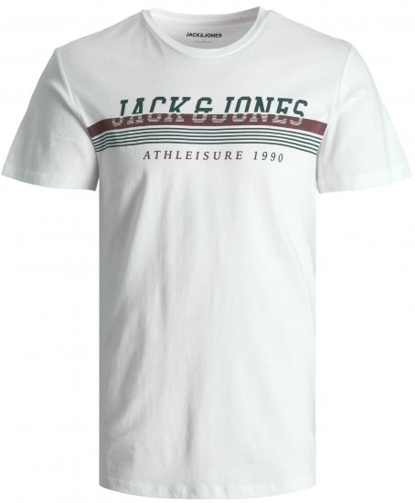 Jack & Jones JJIRON TEE White - Тениски - мъжки тениски големи размери