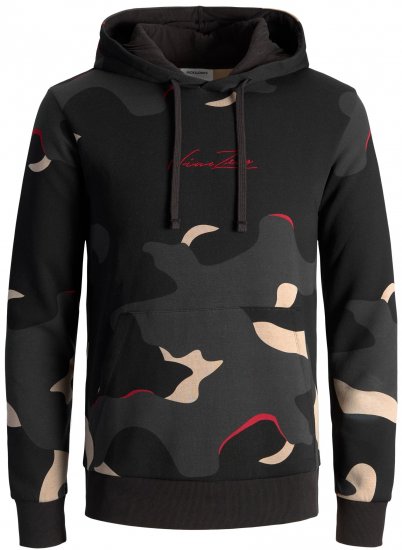Jack & Jones JJCRAMP Hoodie Black - Суичъри & cуичъри с качулка - мъжки суичъри големи размери