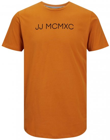 Jack & Jones JJHUGO FLOCK TEE Orange - Тениски - мъжки тениски големи размери