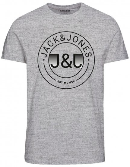 Jack & Jones JJMILAS T-Shirt Grey - Тениски - мъжки тениски големи размери