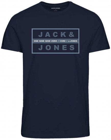 Jack & Jones JJSTORM TEE Navy - Тениски - мъжки тениски големи размери