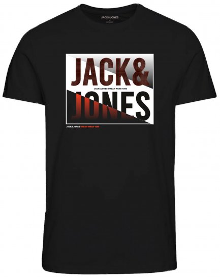 Jack & Jones JJSCOTT TEE Black - Тениски - мъжки тениски големи размери