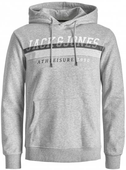 Jack & Jones JJIRON Hoodie Grey - Суичъри & cуичъри с качулка - мъжки суичъри големи размери