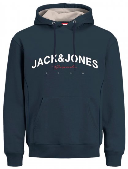 Jack & Jones JORFRIDAY Hoodie Navy - Суичъри & cуичъри с качулка - мъжки суичъри големи размери