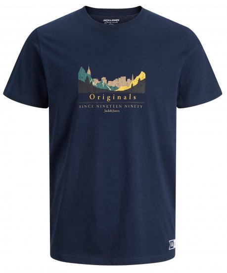 Jack & Jones JORWOODLANDGRAPHIC T-Shirt Navy - Тениски - мъжки тениски големи размери