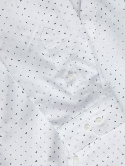 Jack & Jones JPRBLACARDIFF Print Shirt LS White - Ризи - мъжки ризи големи размери