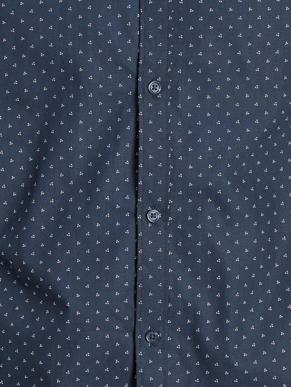 Jack & Jones JPRBLACARDIFF Print Shirt LS Navy - Ризи - мъжки ризи големи размери
