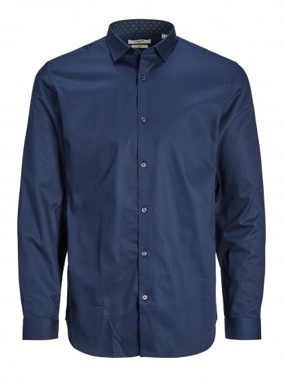 Jack & Jones JPRBLACARDIFF CONTRAST Shirt LS Navy - Ризи - мъжки ризи големи размери