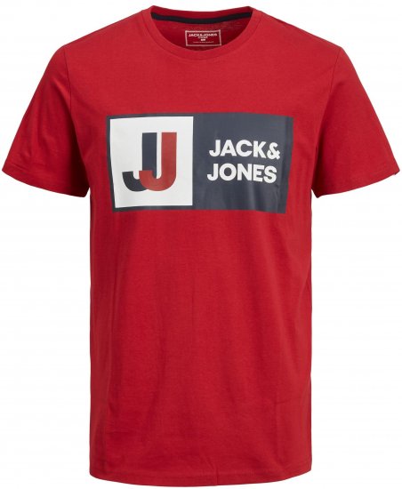 Jack & Jones JCOLOGAN TEE Red - Тениски - мъжки тениски големи размери