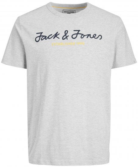 Jack & Jones JCOBERG UPSCALED TEE Grey - Тениски - мъжки тениски големи размери