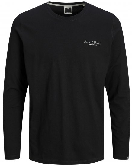 Jack & Jones JCOBERG Long sleeve T-shirt Black - Тениски - мъжки тениски големи размери