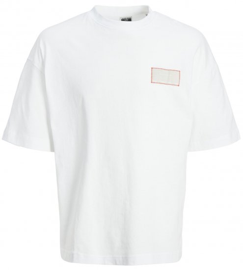 Jack & Jones JCONASA TEE White - Тениски - мъжки тениски големи размери