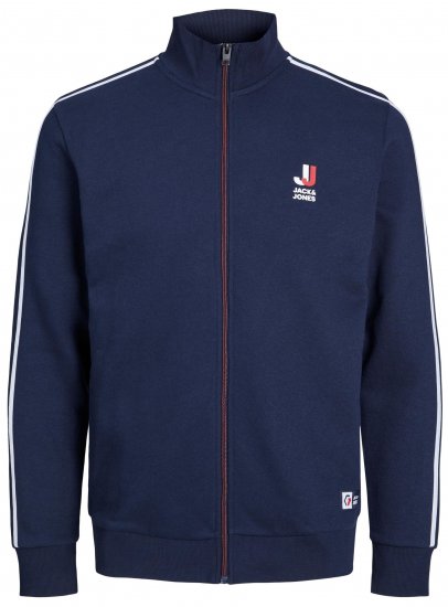 Jack & Jones JCOLOGAN ZIP Sweater Navy - Суичъри & cуичъри с качулка - мъжки суичъри големи размери