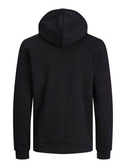 Jack & Jones JCOBERG SWEAT ZIP Hoodie Black - Суичъри & cуичъри с качулка - мъжки суичъри големи размери