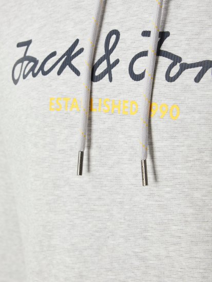 Jack & Jones JCOBERG SWEAT ZIP Hoodie Grey Melange - Суичъри & cуичъри с качулка - мъжки суичъри големи размери
