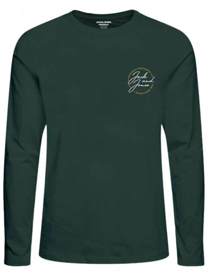 Jack & Jones JORJERRYS TEE LS Green - Тениски - мъжки тениски големи размери