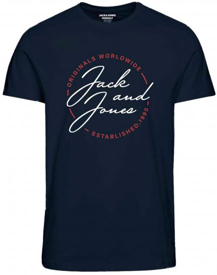 Jack & Jones JORJERRYS TEE Navy - Тениски - мъжки тениски големи размери
