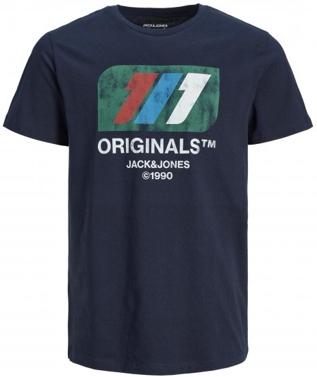 Jack & Jones JORNATE TEE Navy - Тениски - мъжки тениски големи размери