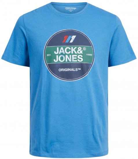 Jack & Jones JORNATE TEE Blue - Тениски - мъжки тениски големи размери