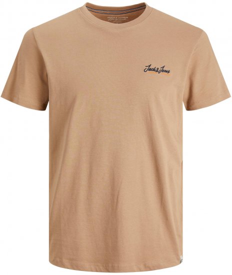 Jack & Jones JORPAUL TONS TEE Beige - Тениски - мъжки тениски големи размери