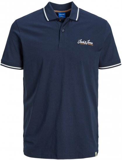 Jack & Jones JORPAUL TONS Polo shirt Navy - Поло тениски - мъжки тениски с яка големи размери