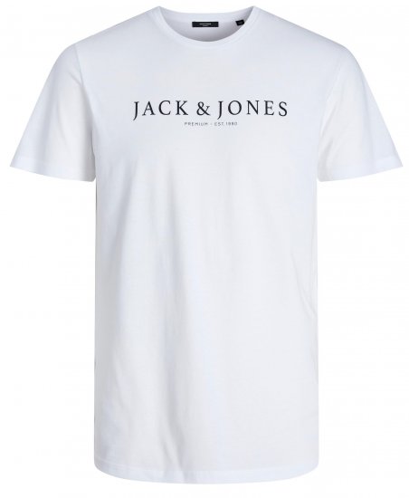 Jack & Jones JPRBLABOOSTER T-shirt White - Тениски - мъжки тениски големи размери