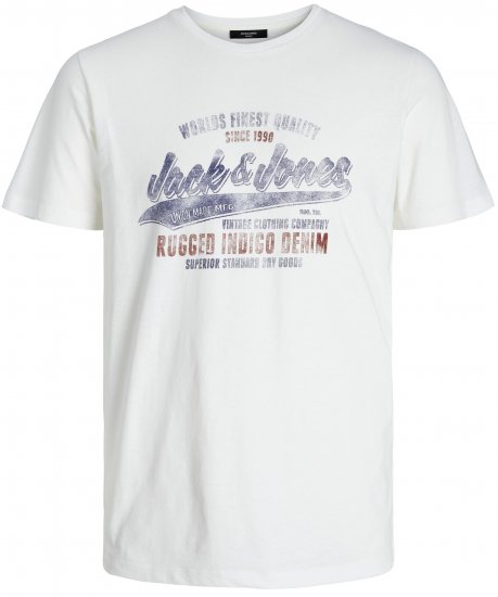 Jack & Jones JPRBLUBOOSTER TEE White - Тениски - мъжки тениски големи размери