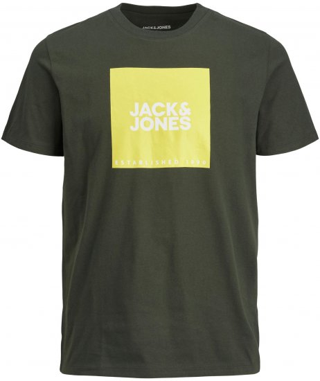 Jack & Jones JJLOCK TEE Green - Тениски - мъжки тениски големи размери