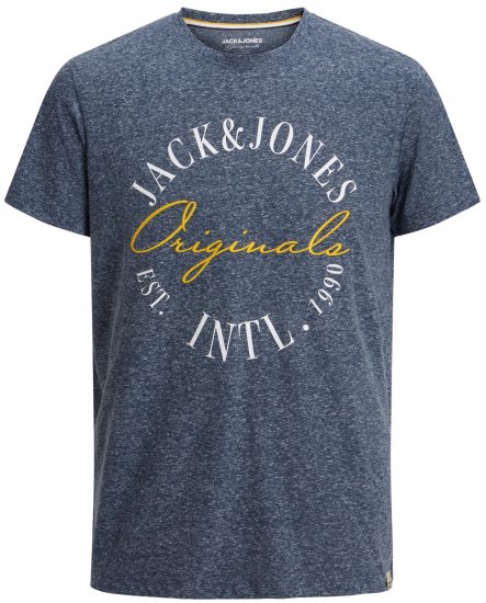 Jack & Jones JORWILLOWBRANDING T-Shirt Navy - Тениски - мъжки тениски големи размери
