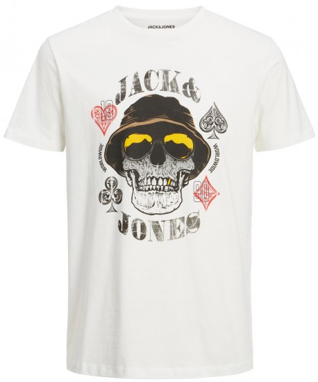 Jack & Jones JORCAPTAIN TEE White - Тениски - мъжки тениски големи размери