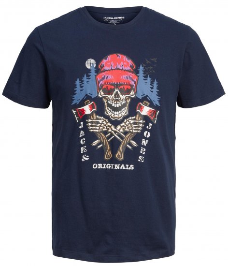 Jack & Jones JORCAPTAIN TEE Navy - Тениски - мъжки тениски големи размери