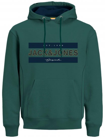 Jack & Jones JORFRIDAY Hoodie Green - Суичъри & cуичъри с качулка - мъжки суичъри големи размери