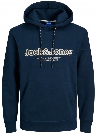 Jack & Jones JORLAKEWOOD SWEAT HOODIE Sky Captain - Суичъри & Суичъри с качулка - мъжки суичъри големи размери
