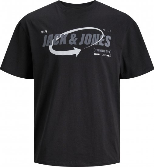 Jack & Jones JCOBLACK TEE SS CREW NECK Black - Тениски - мъжки тениски големи размери