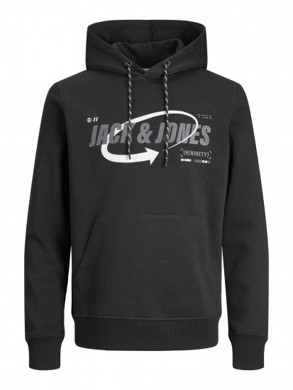Jack & Jones JCOBLACK SWEAT HOODIE Black - Суичъри & cуичъри с качулка - мъжки суичъри големи размери