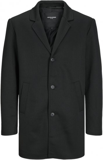 Jack & Jones JJCHUCK Overcoat Black - Якета - мъжки якета големи размери