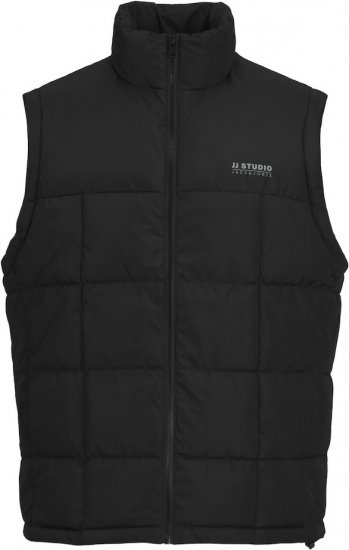 Jack & Jones BEN Square Quilted Bodywarmer Black - Якета - мъжки якета големи размери