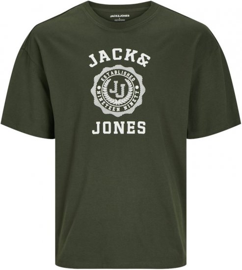 Jack & Jones VICTO T-Shirt Kombu Green - Тениски - мъжки тениски големи размери